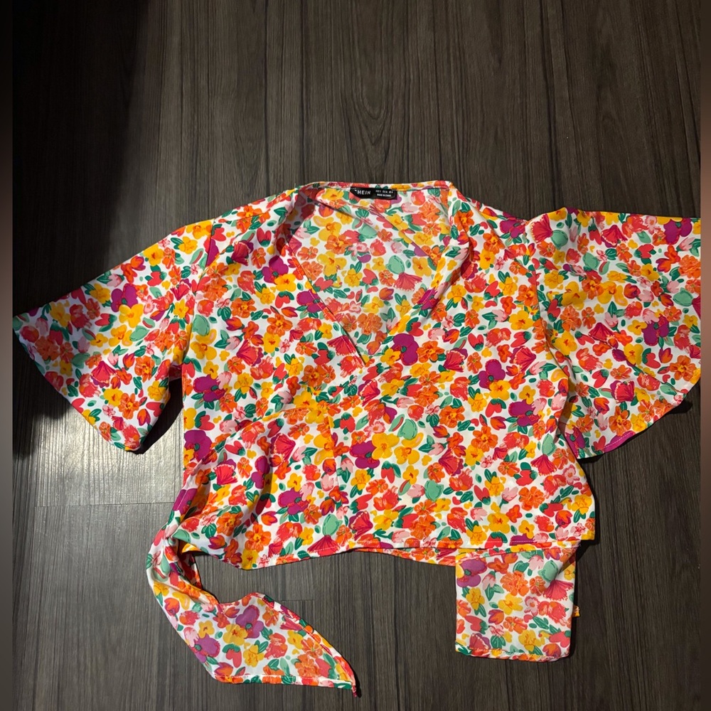 Floral Wrap Blouse